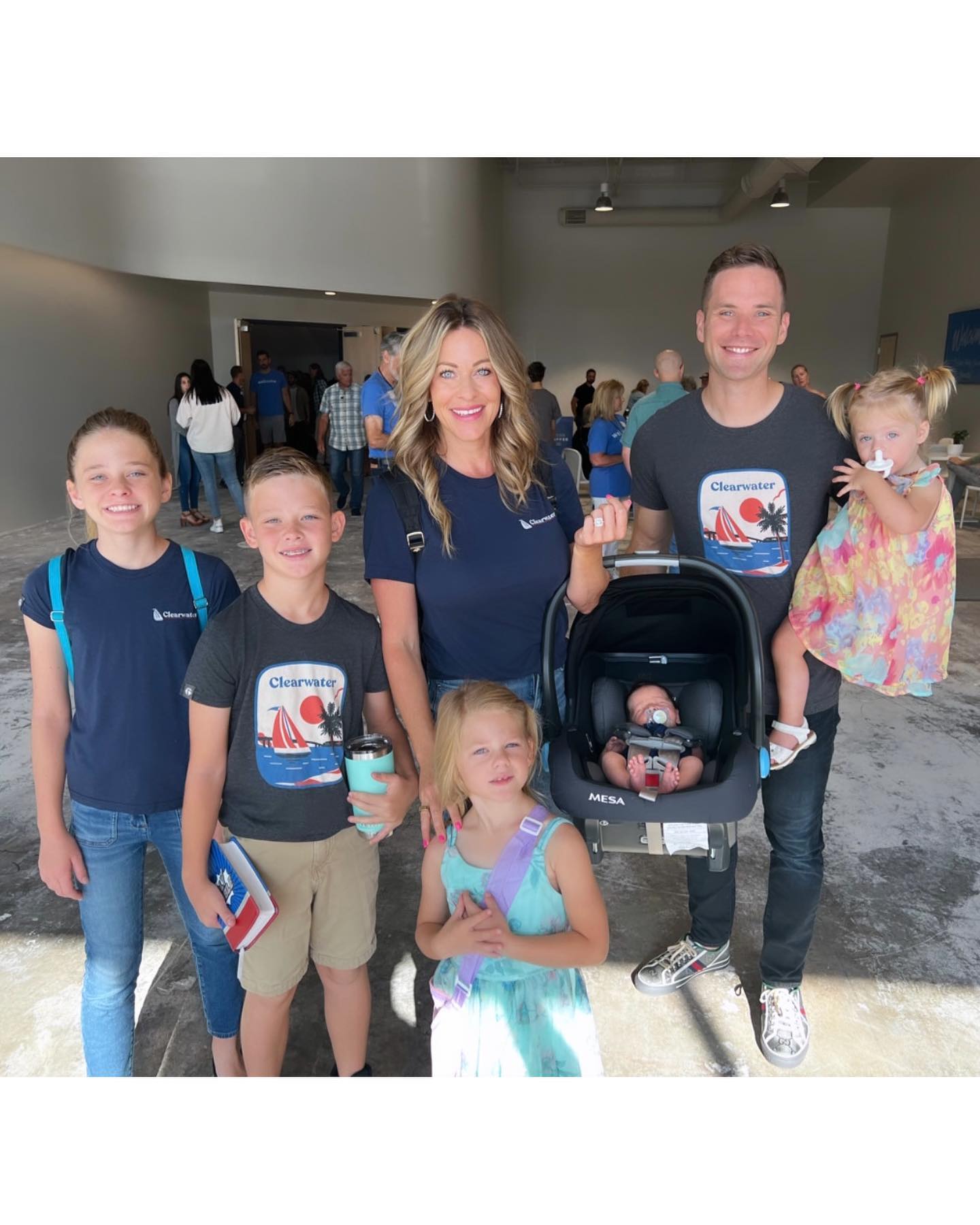Amanda Tress, her husband Brendon, and their five children.