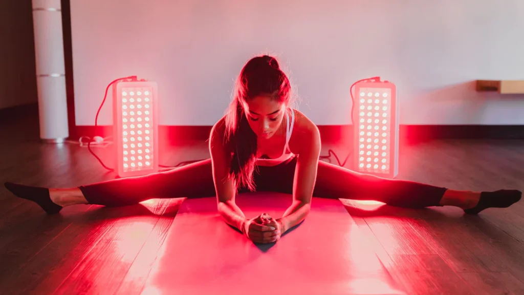 Woman Stretching Orion Red Light Therapy